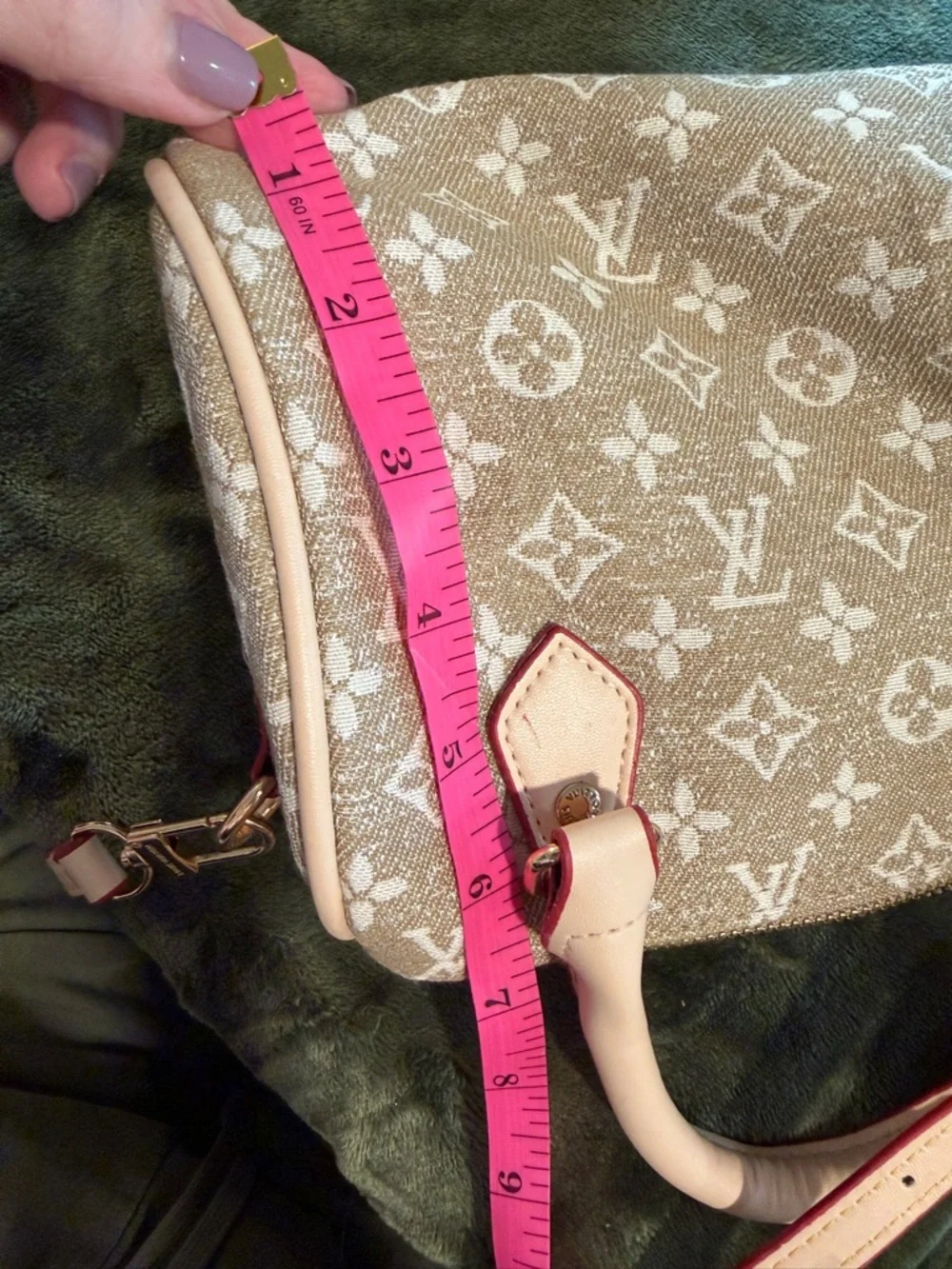 Source Unknown Beige Monogram Crossbody Satchel - Picture 10 of 10